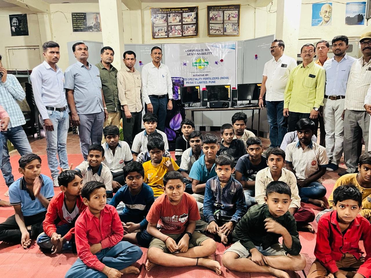 Children learning on donated computers