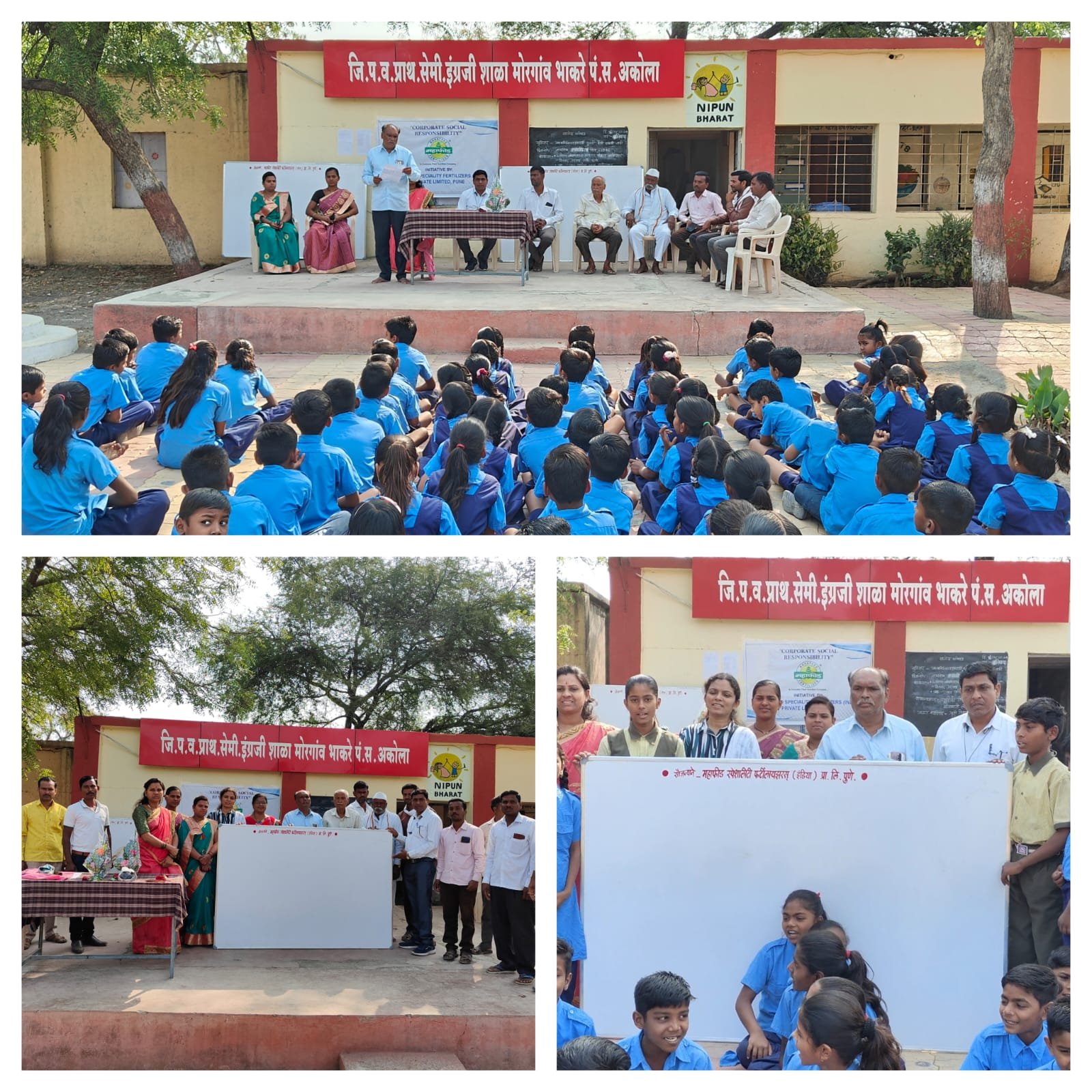 Students in a classroom with a whiteboard